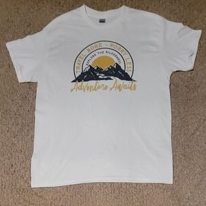 GILDAN T Shirt  TRAVEL MORE WORRY LESS White Size L
